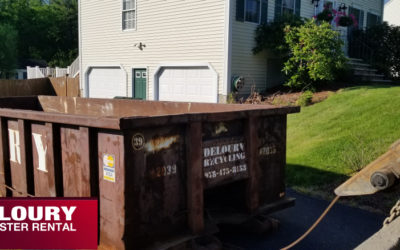 Deloury Dumpster Rental 15 yard 2 ton for house renovations in Tewksbury, MA