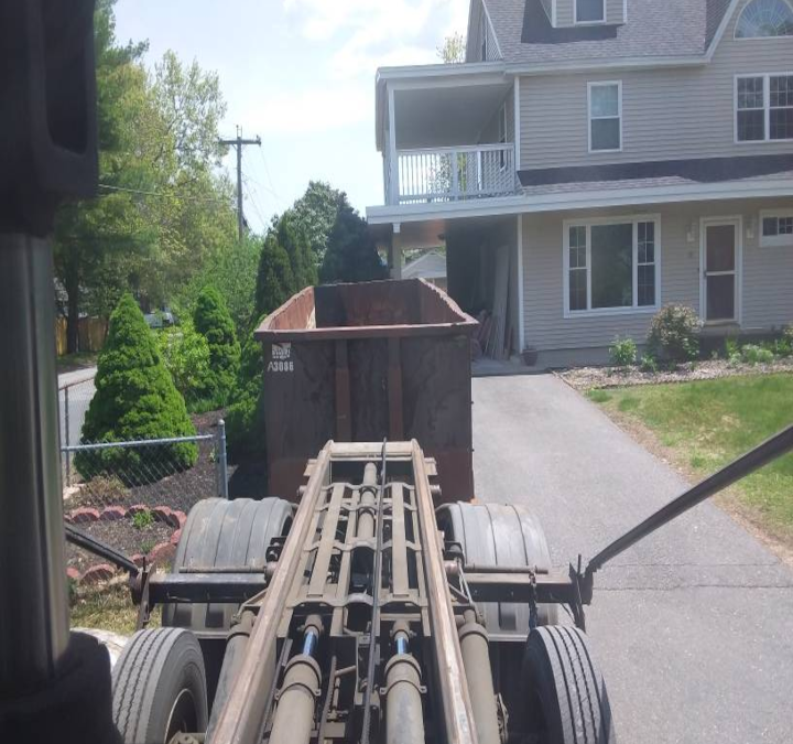 30 yard dumpster for flooring job in Salem, NH.