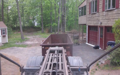 20 Yard dumpster rented to clean out a garage in Dracut MA