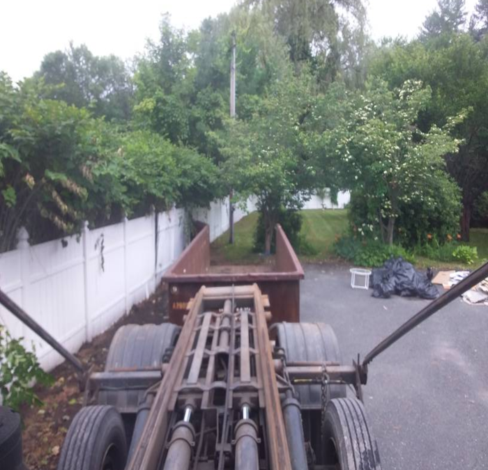 20 yard dumpster rental to clean-out a garage in Groveland