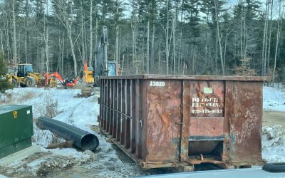 30 yard 5 ton dumpster in Auburn NH for new construction of a townhouses development.