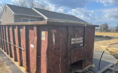 30 yard dumpster rental delivered in Lowell, MA for a basement clean out.