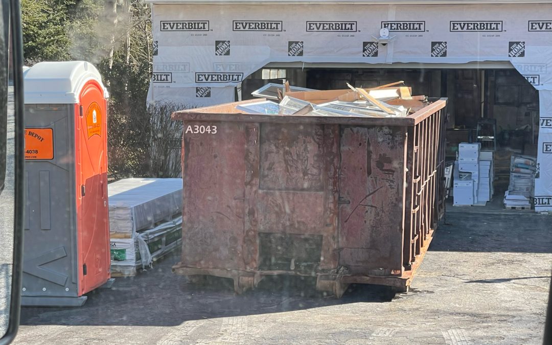 30 yard dumpster rental in Reading for a home siding project.