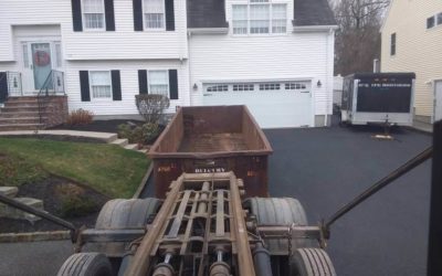 In Lynn MA, a 20 yard 4 ton dumpster used in a roofing project.