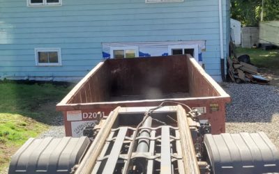 20 yard dumpster delivered to a home in North Reading, MA for a home renovation.