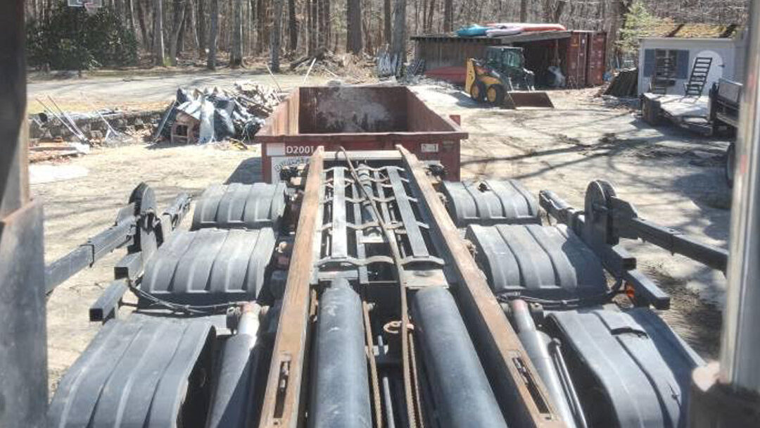 20 yard 3 ton dumpster delivered in Pelham, NH for a construction project.