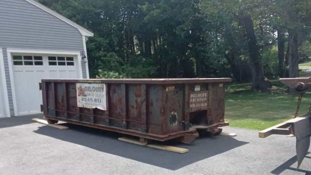 15-yard construction dumpster delivered to a remodeling project in Beverly, MA